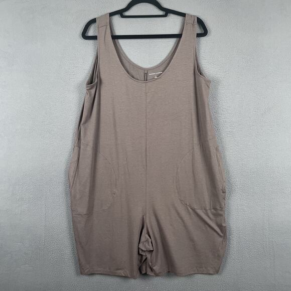 Universal Standard Jumpsuit Womens Small 14 16 Sleeveless Pockets Stretch Romper - Picture 1 of 8